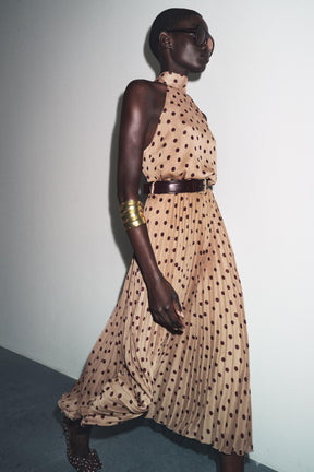 POLKA DOT MIDI DRESS WITH BELT - Image 3