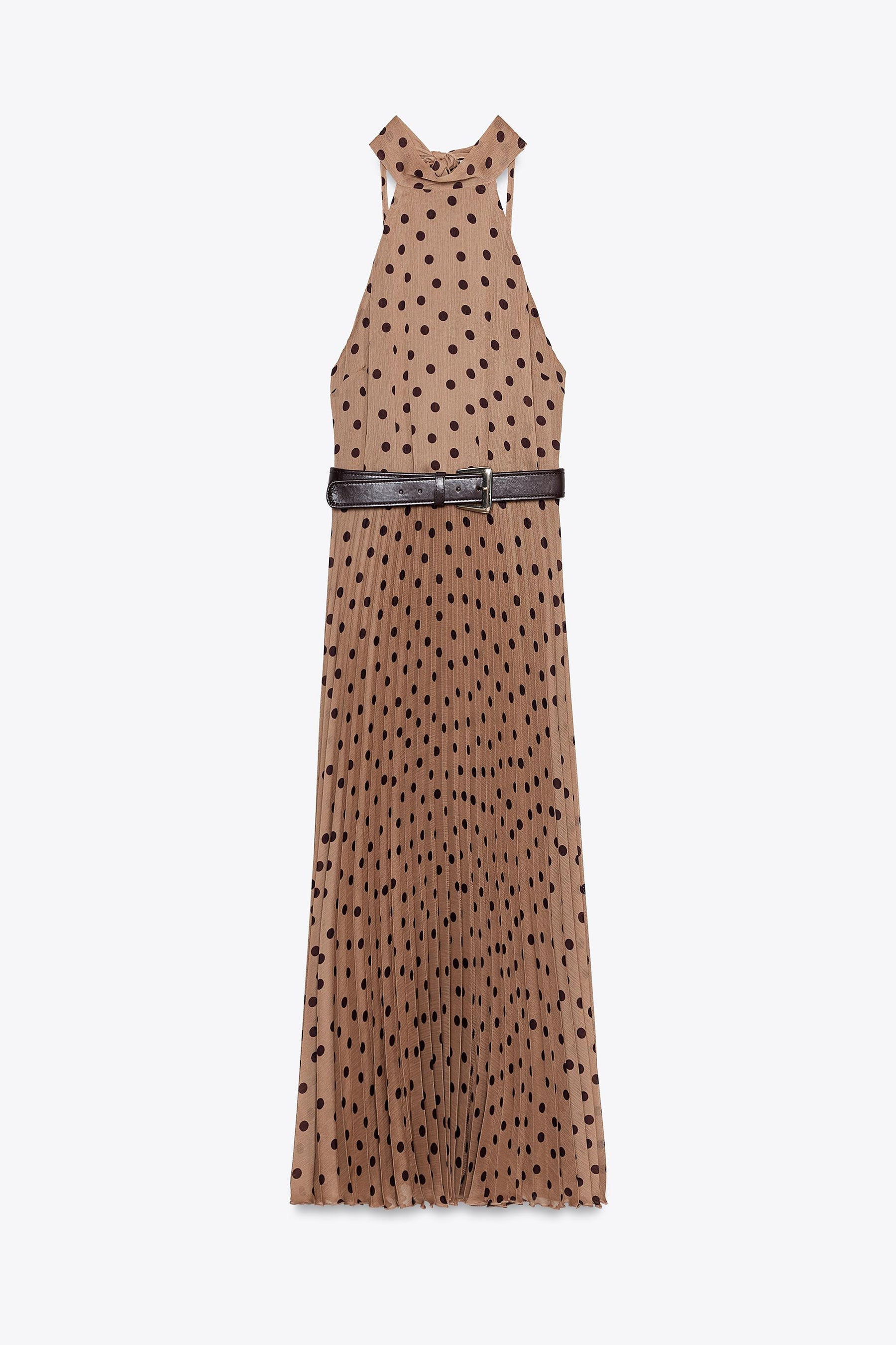 POLKA DOT MIDI DRESS WITH BELT - Image 4