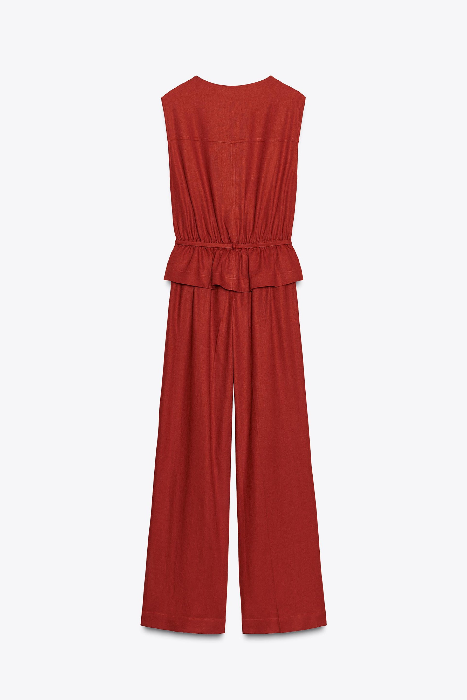 LINEN BLEND WAISTCOAT JUMPSUIT - Image 7