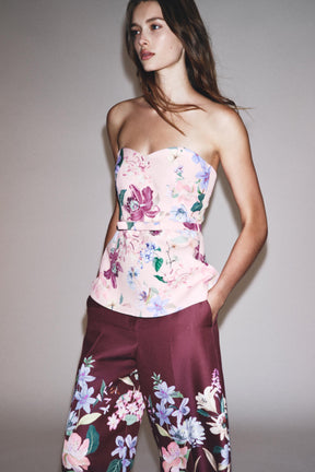 Bustier-Top mit Blumenmuster
