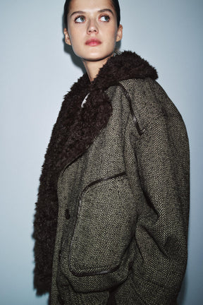 LIMITED EDITION HERRINGBONE COMBINED BOMBER JACKET - Image 4