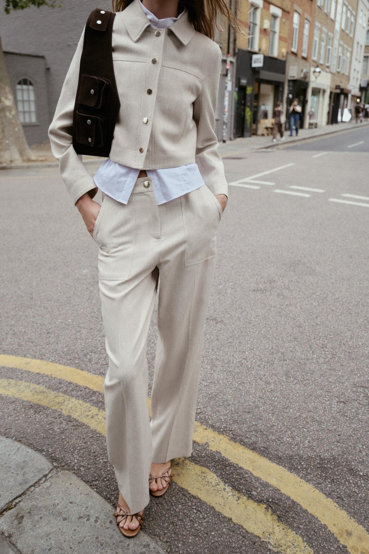 Abgesteppte, gerade geschnittene Hose