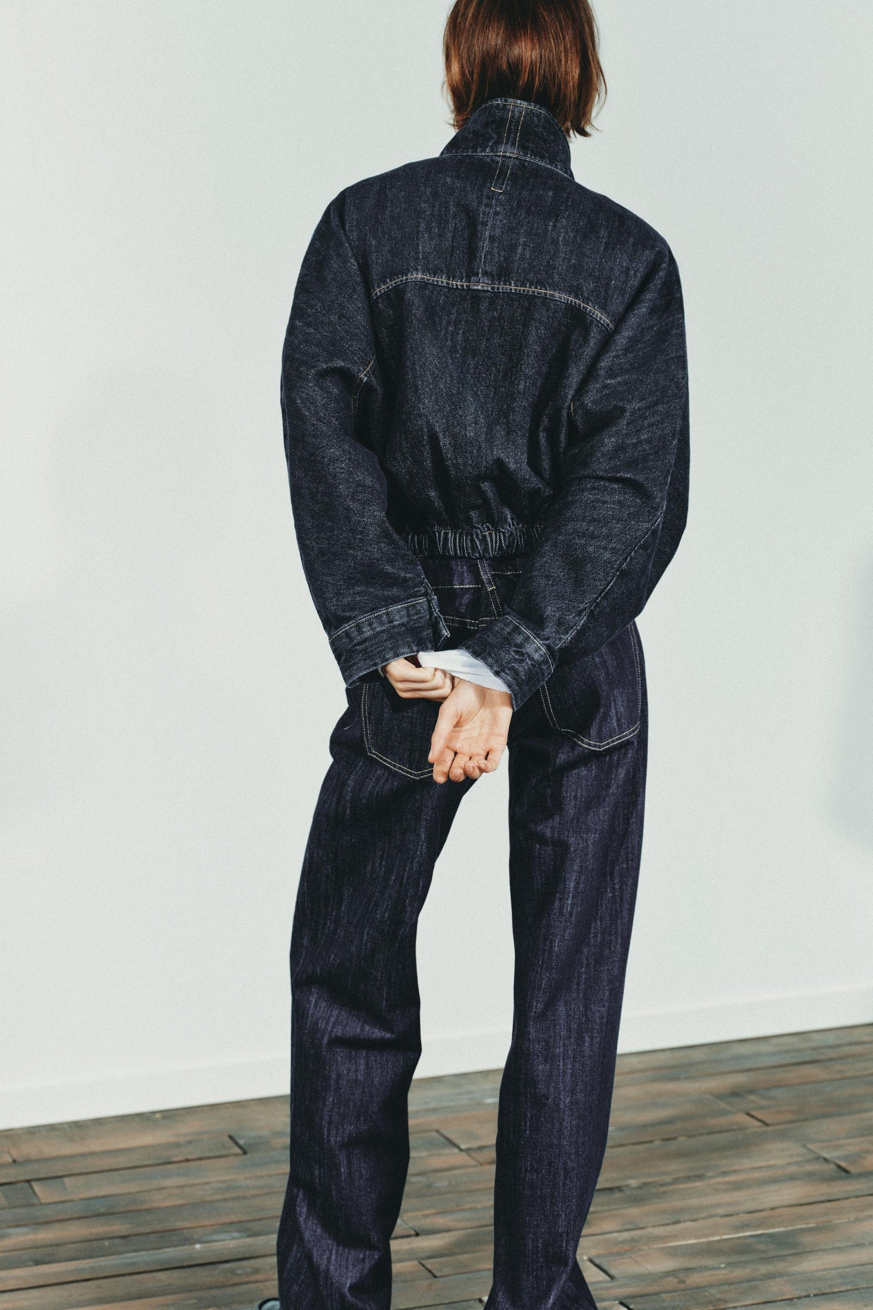 Jeansjacke mit Fledermausärmeln