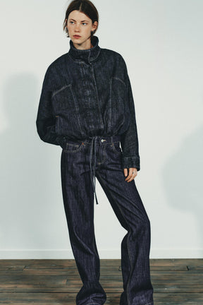 Jeansjacke mit Fledermausärmeln