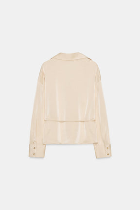 Satinbluse mit Gürtel