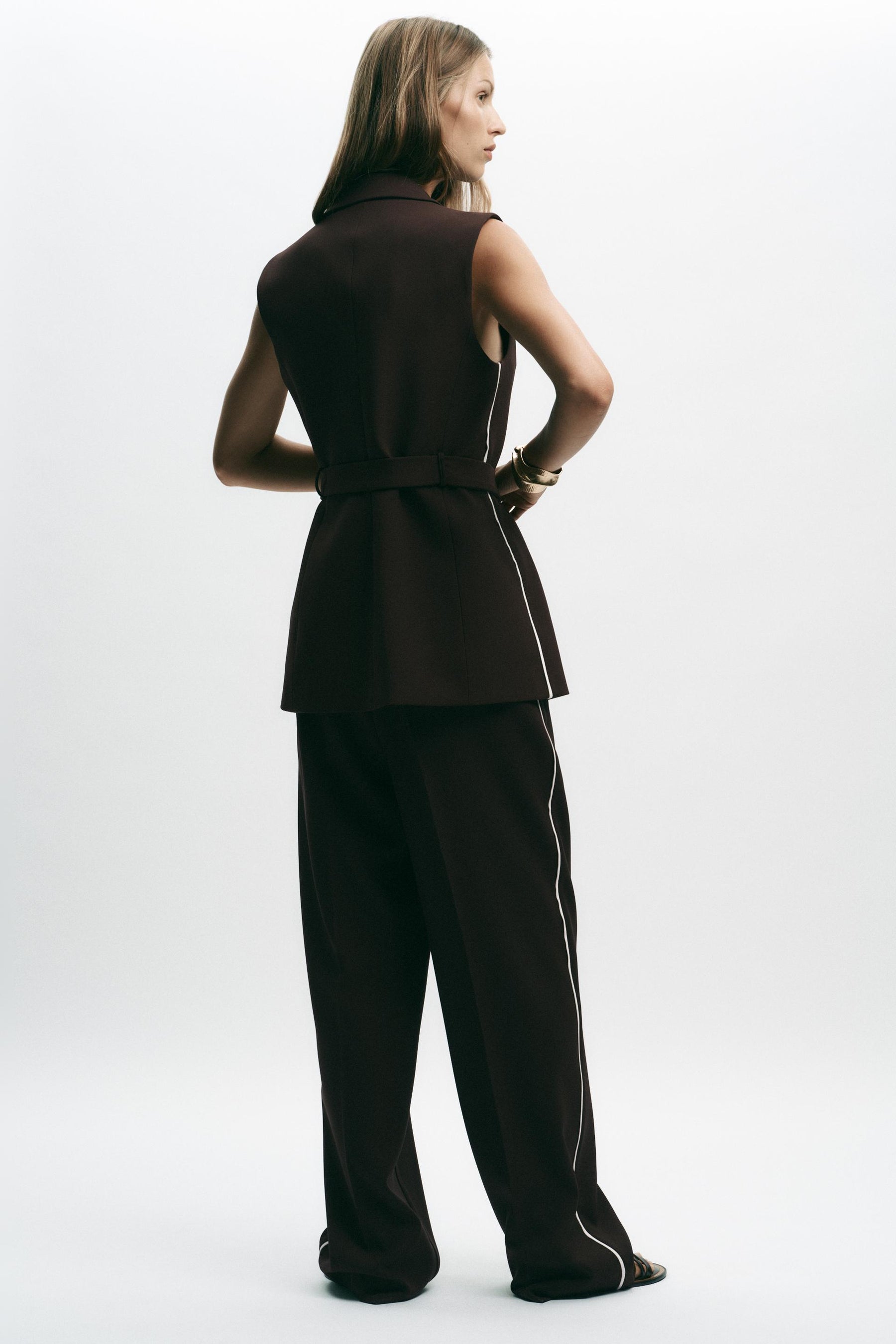 Hose mit geradem Bein und Streifen