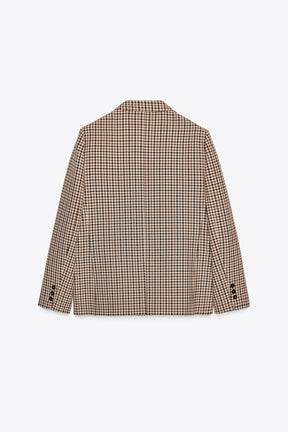 Check Straight Blazer