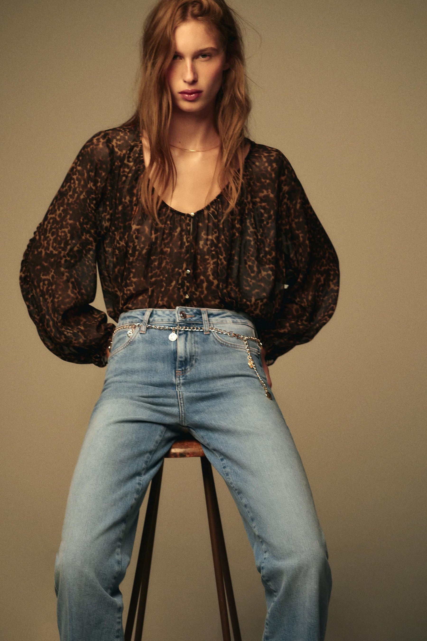 Bluse mit Tiermuster