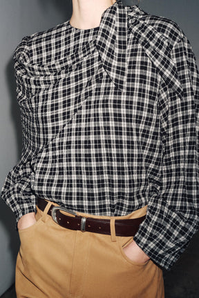 Kariertes Hemd mit Schal