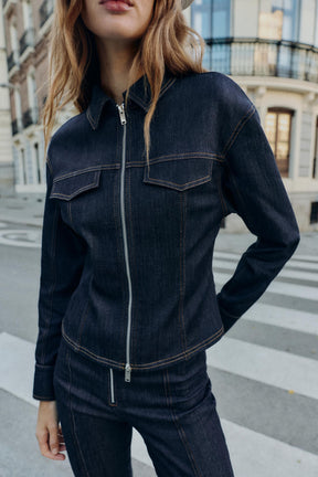 Taillierte Jeansjacke