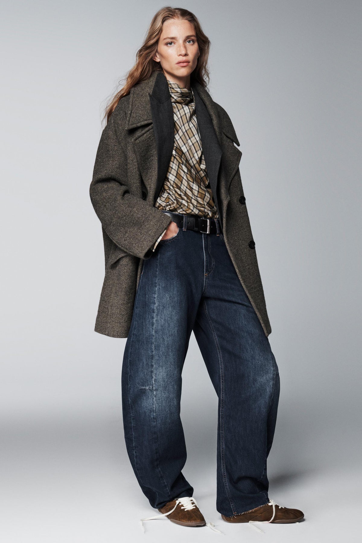 Drapiertes kariertes Hemd