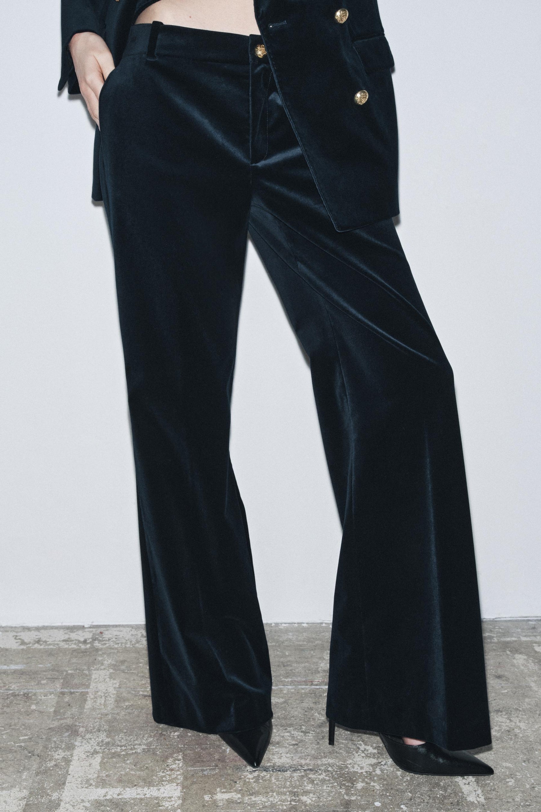 Velvet Flare Trousers Limited