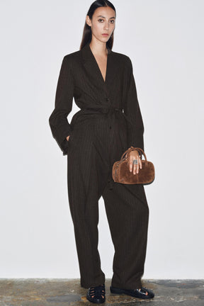 Fischgrätmuster-Hose mit Abnähern