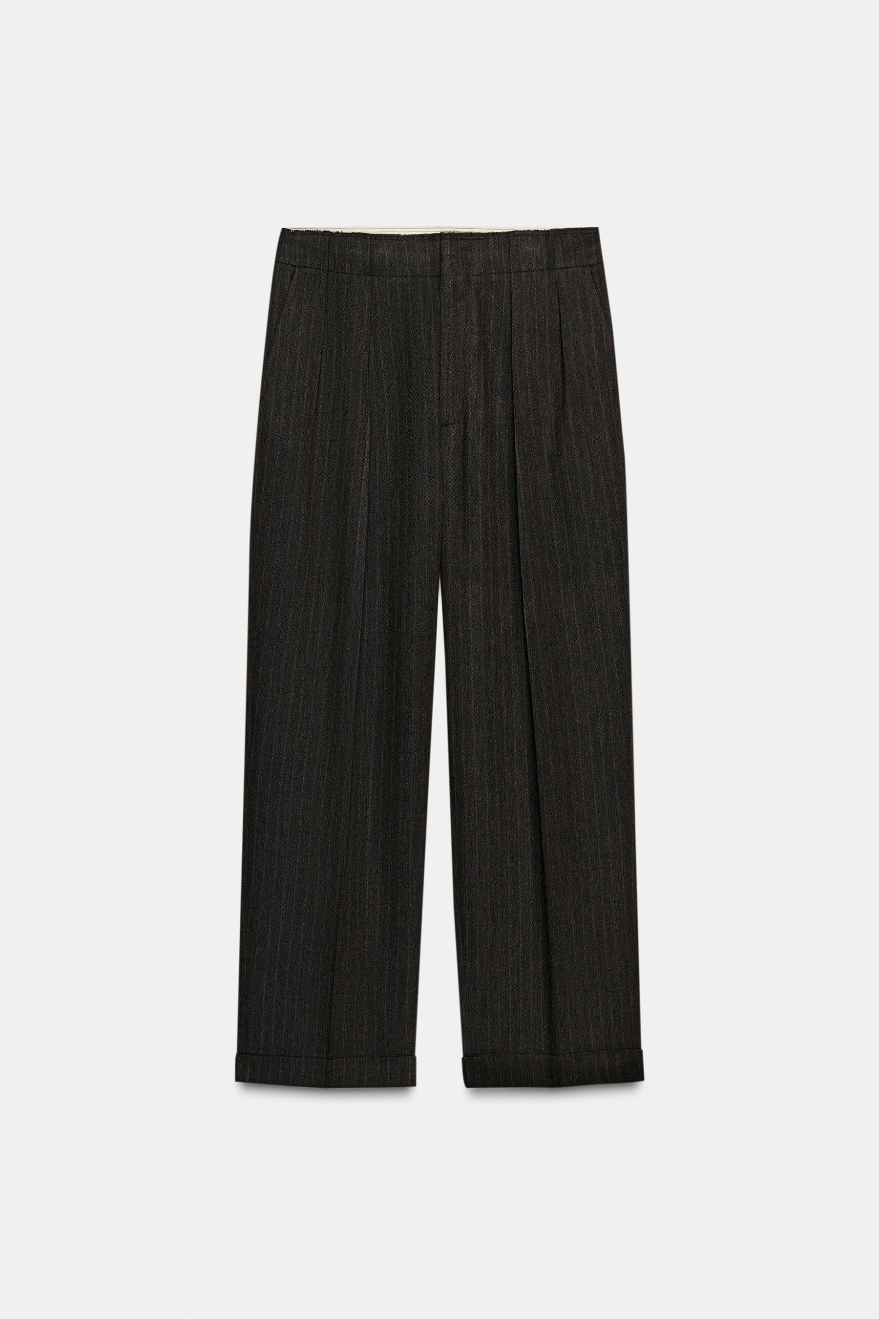 Fischgrätmuster-Hose mit Abnähern