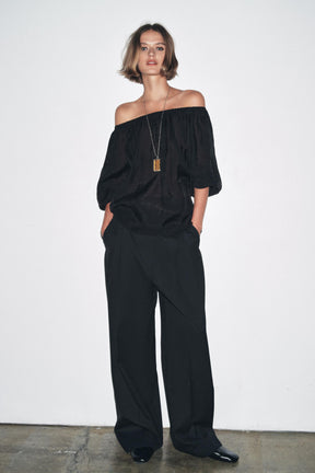 Schulterfreies Stricktop