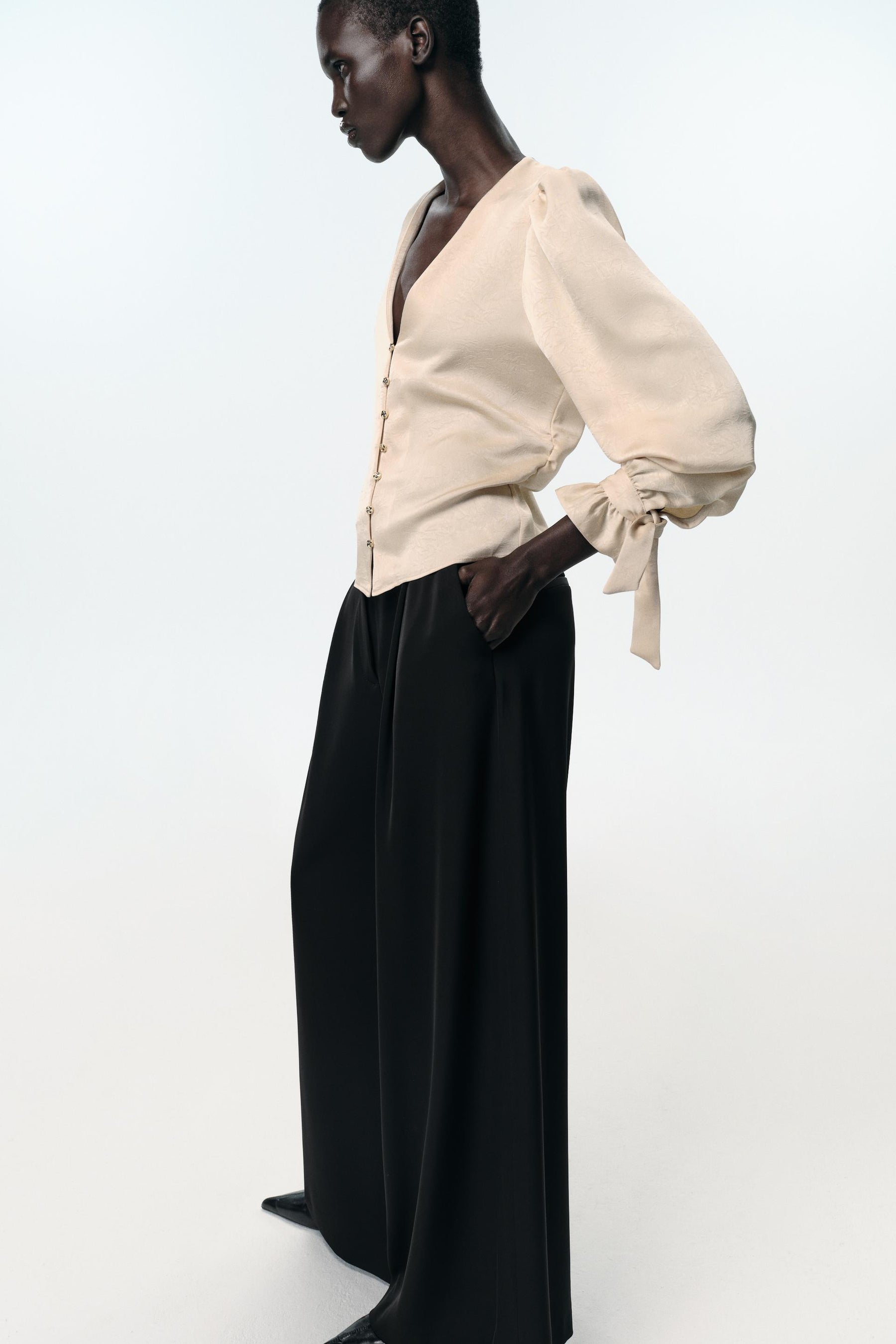 Bluse mit Knittereffekt