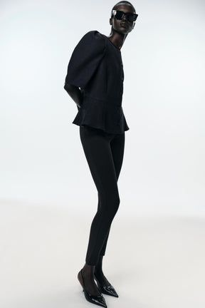 Puffärmel-Peplum-Top