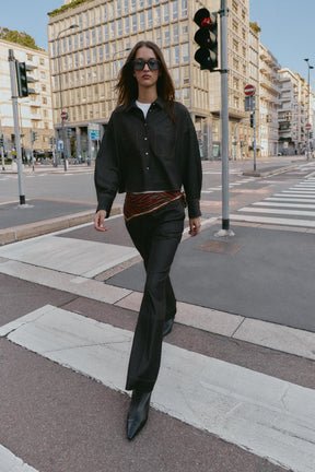 Oversize-Hemd mit Kontrastnähten