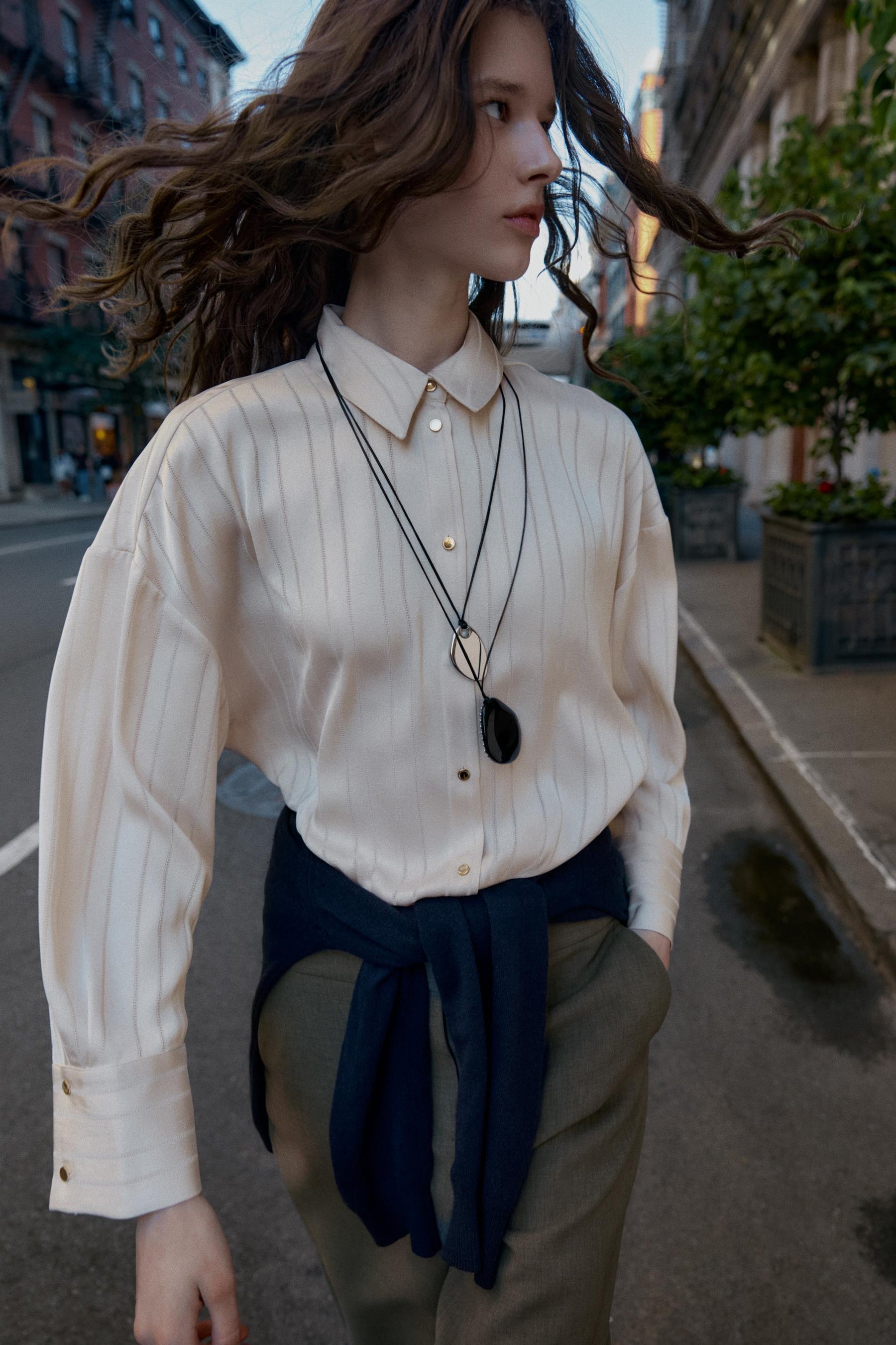 ÜBERGROSSES GESTREIFTES HEMD