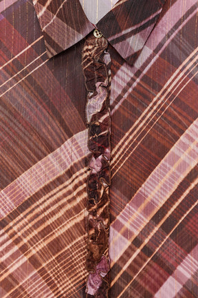 halbtransparente karierte Bluse