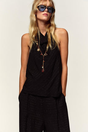 METALLISCHES HALTER-TOP