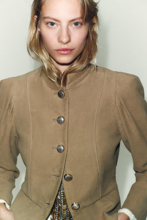 Puffärmel aus Wildlederimitat