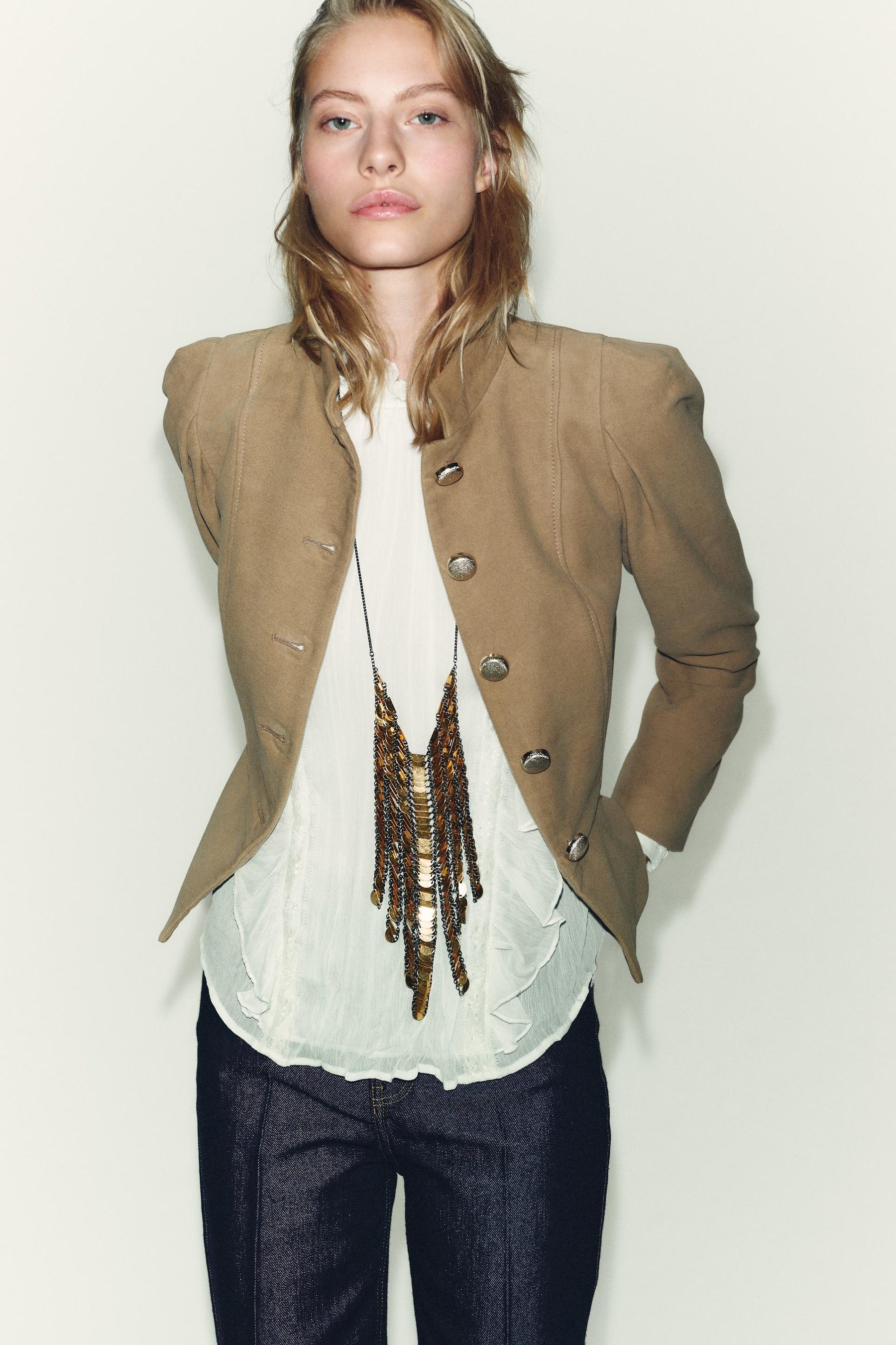 Puffärmel aus Wildlederimitat