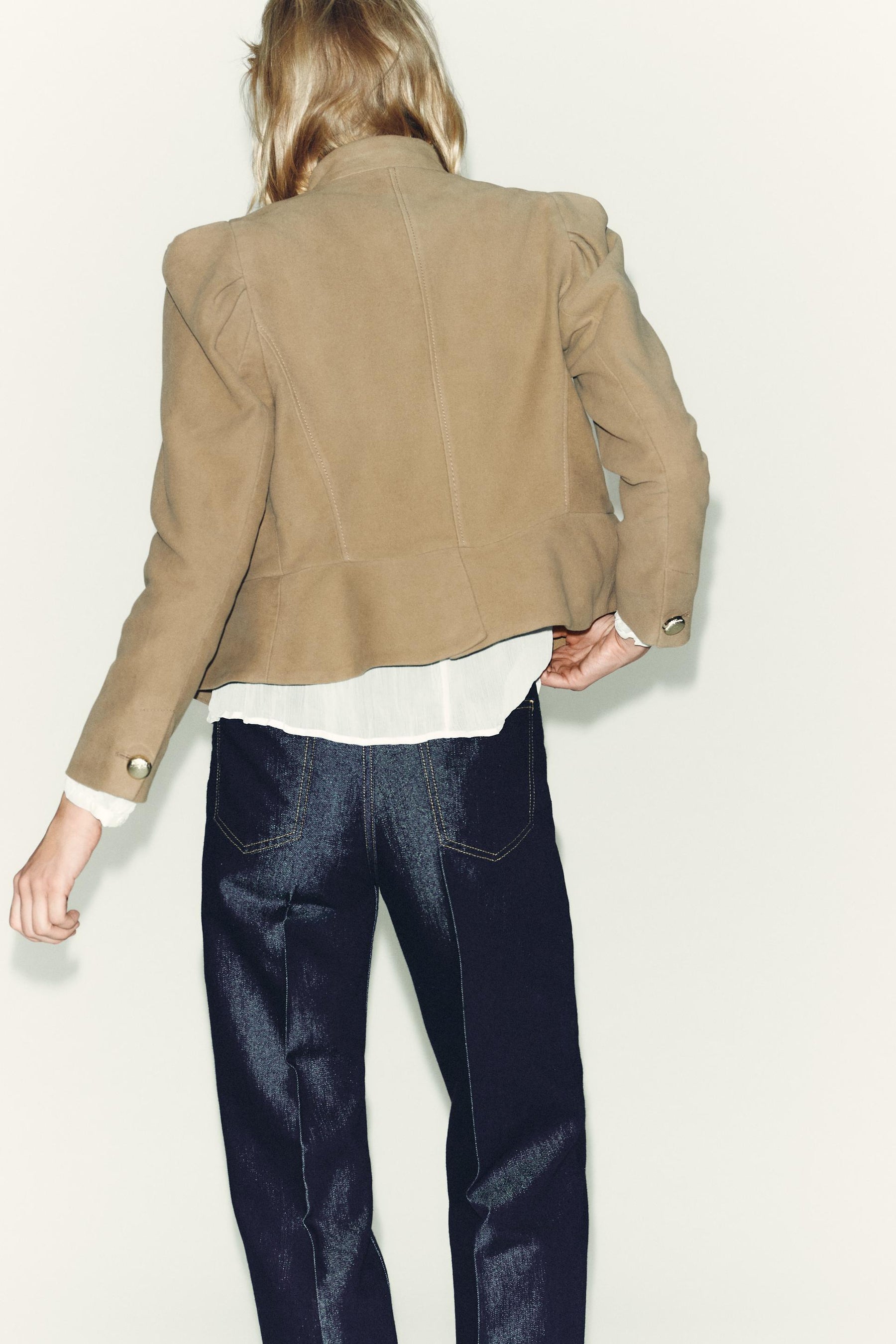 Puffärmel aus Wildlederimitat