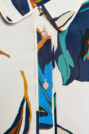 Satinhemd mit Blumenmuster