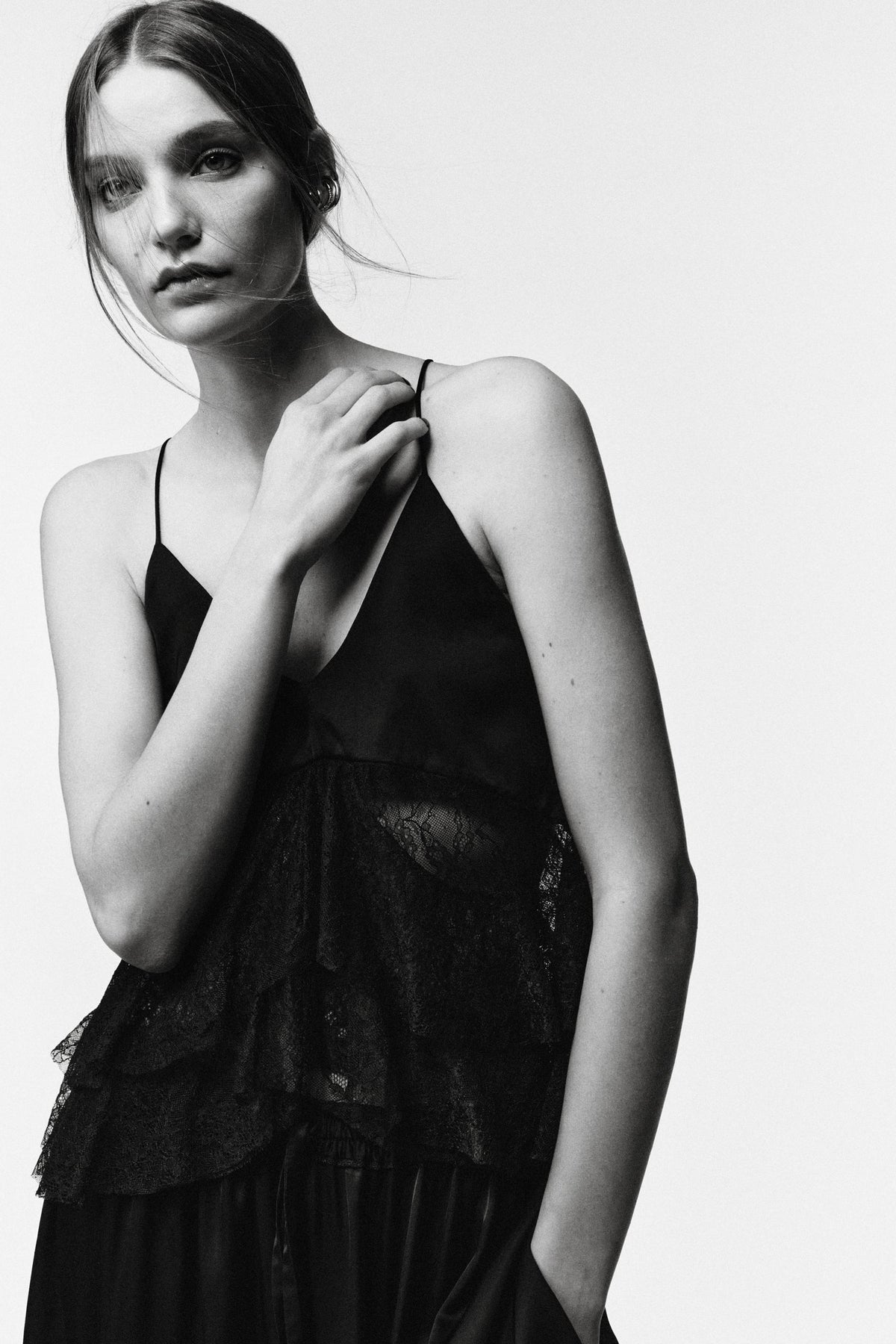 Oberteil aus kombinierter Spitze