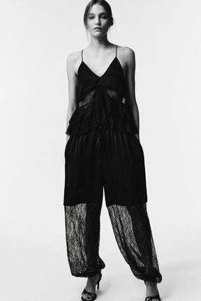 Oberteil aus kombinierter Spitze