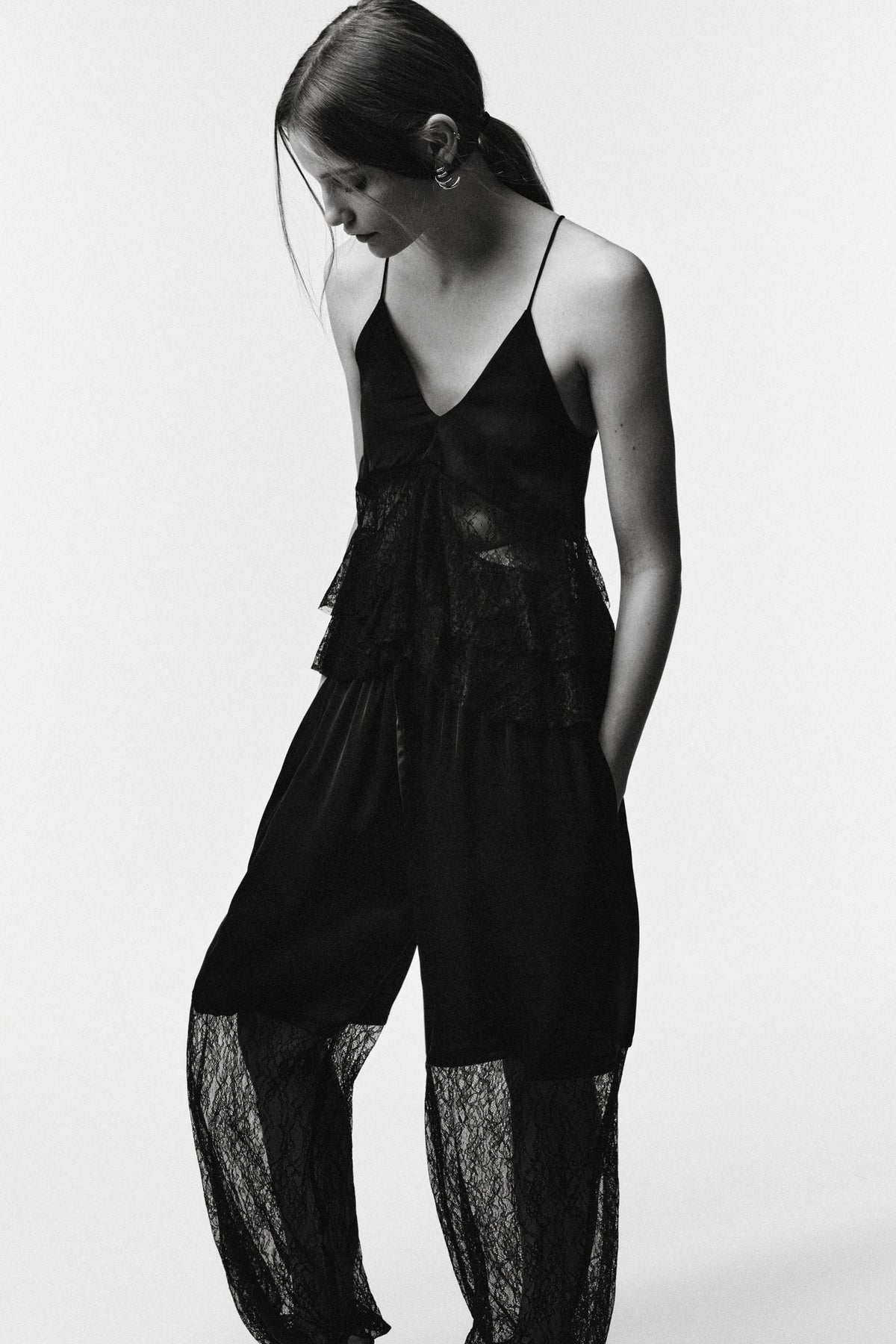 Oberteil aus kombinierter Spitze