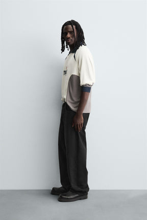 RETRO FOOTBALL PRINT POLO SHIRT - Image 4