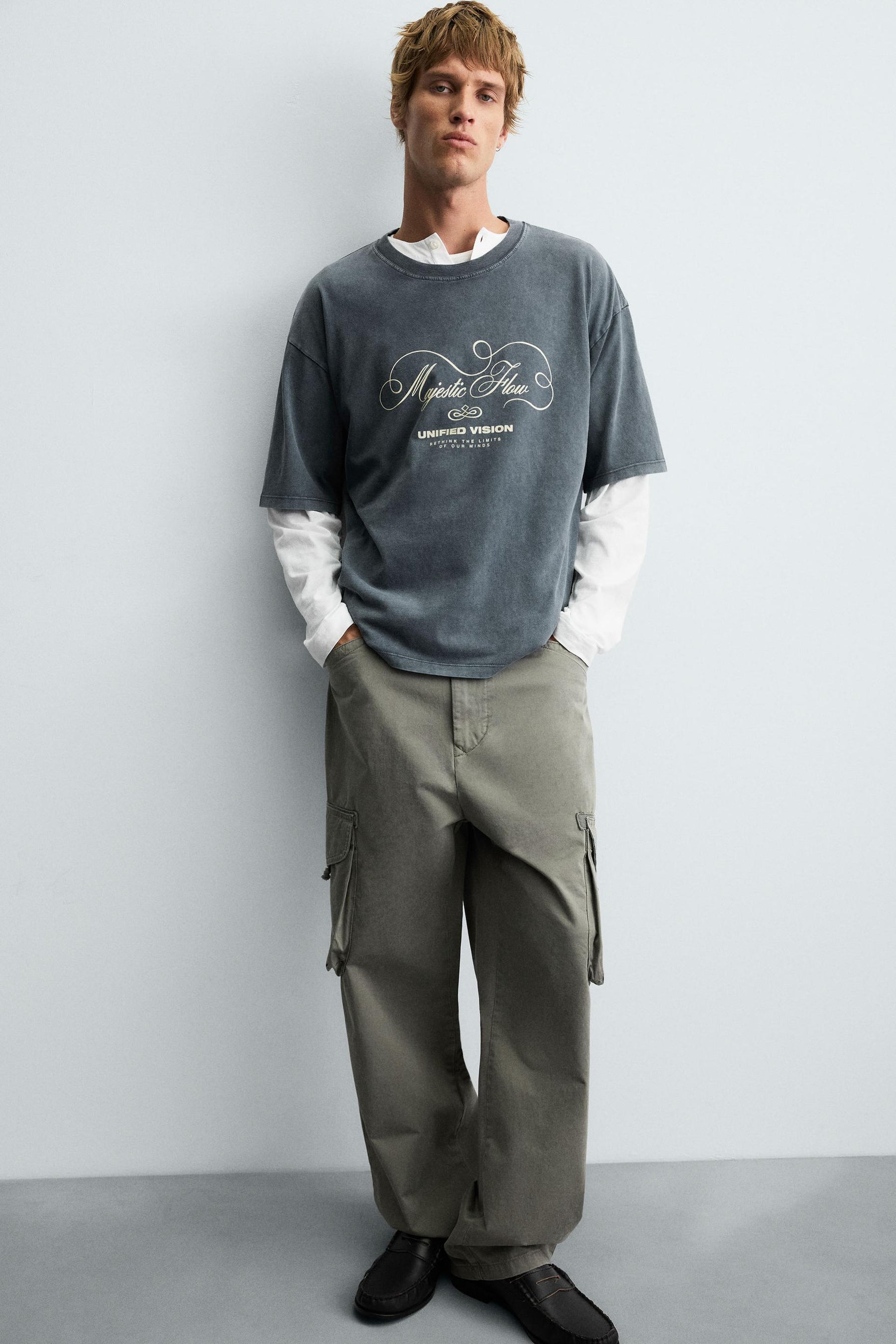 WASHED TEXT PRINT T-SHIRT - Image 5