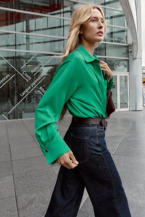 Satinhemd mit Tasche