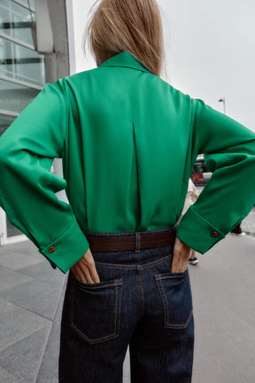 Satinhemd mit Tasche