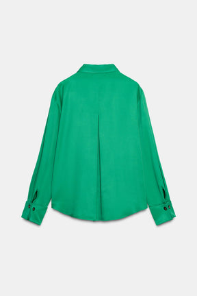 Satinhemd mit Tasche