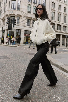 CONTRASTING TRIM BOMBER JACKET - Image 1