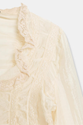 ASYMMETRISCHES SPITZENSHIRT