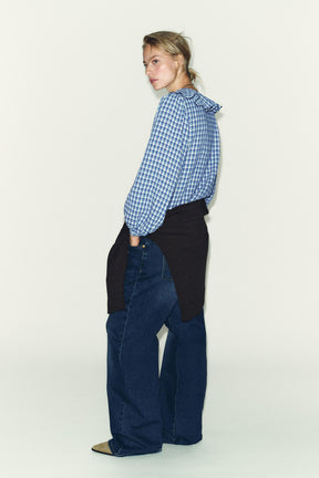 Rüschenbluse mit Vichy-Karo