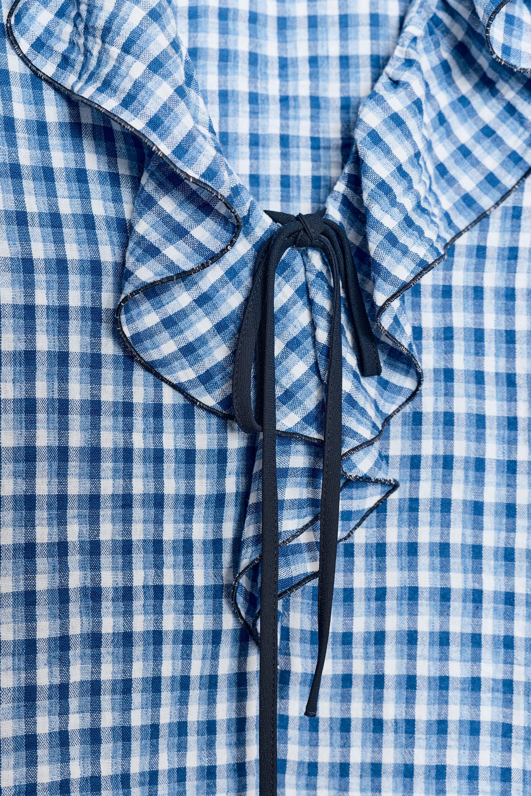 Rüschenbluse mit Vichy-Karo