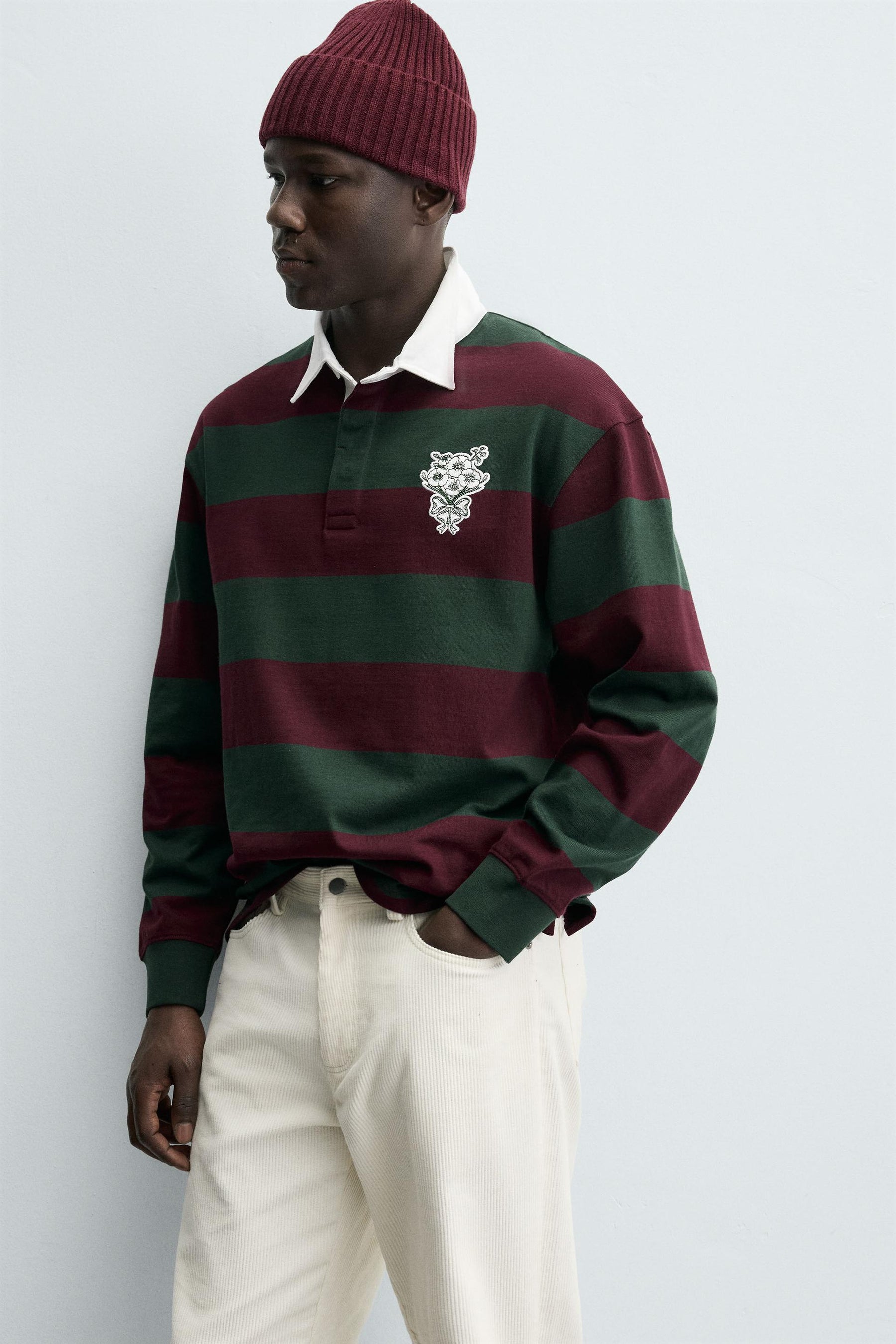 STRIPED PATCH POLO SHIRT - Image 6