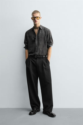 TEXTURED PRINT SHIRT - Image 1