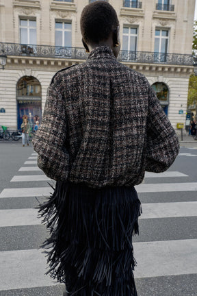 METALLIC THREAD TEXTURED BOMBER JACKET - Image 3