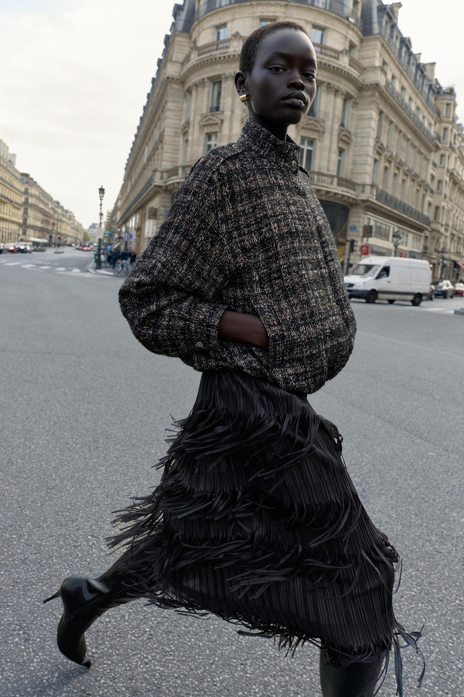 METALLIC THREAD TEXTURED BOMBER JACKET - Image 4