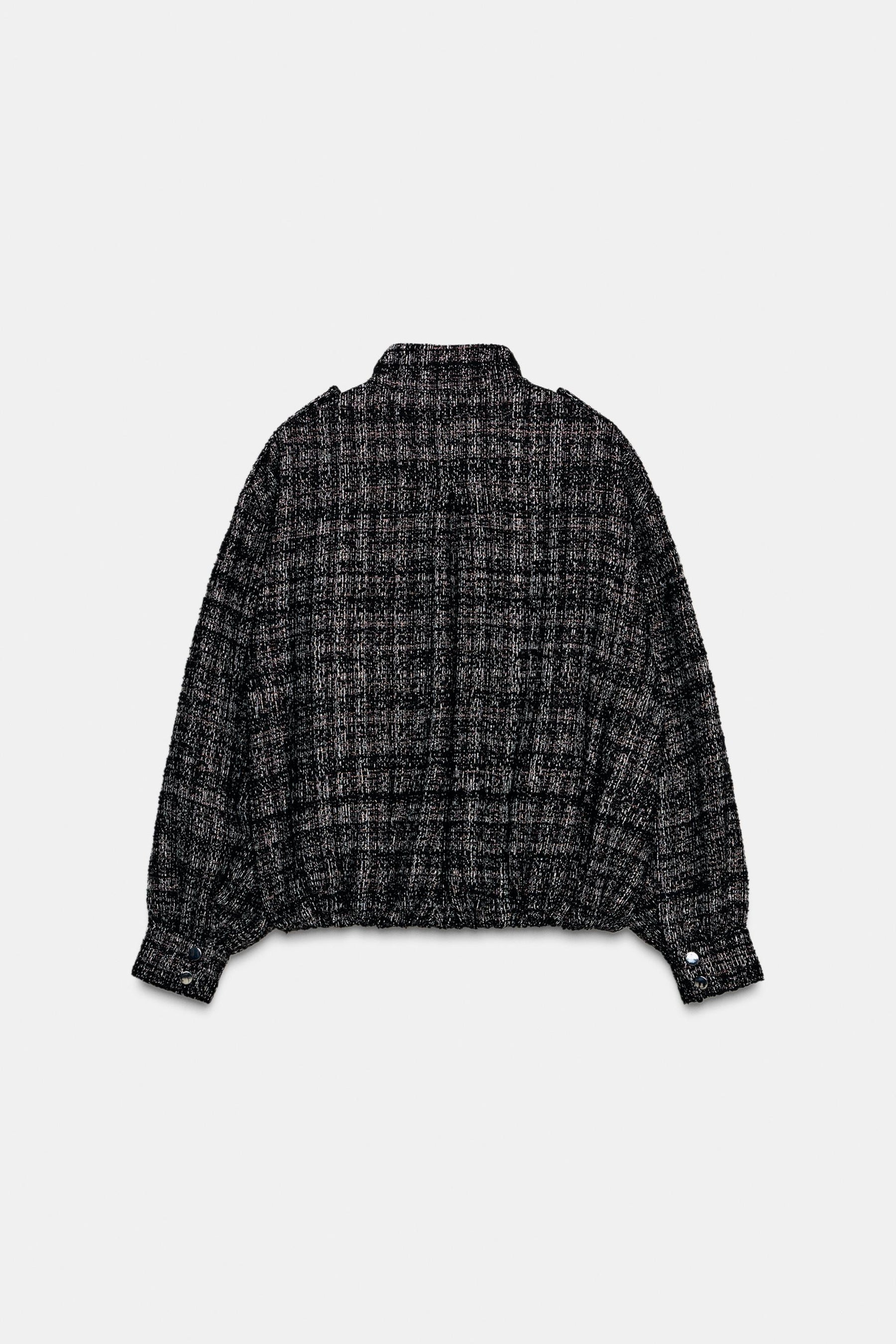 METALLIC THREAD TEXTURED BOMBER JACKET - Image 10