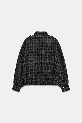 METALLIC THREAD TEXTURED BOMBER JACKET - Image 10