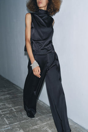 Ärmelloses Satin-Top