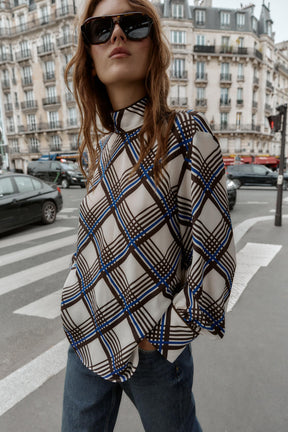 Karohemd mit hohem Kragen