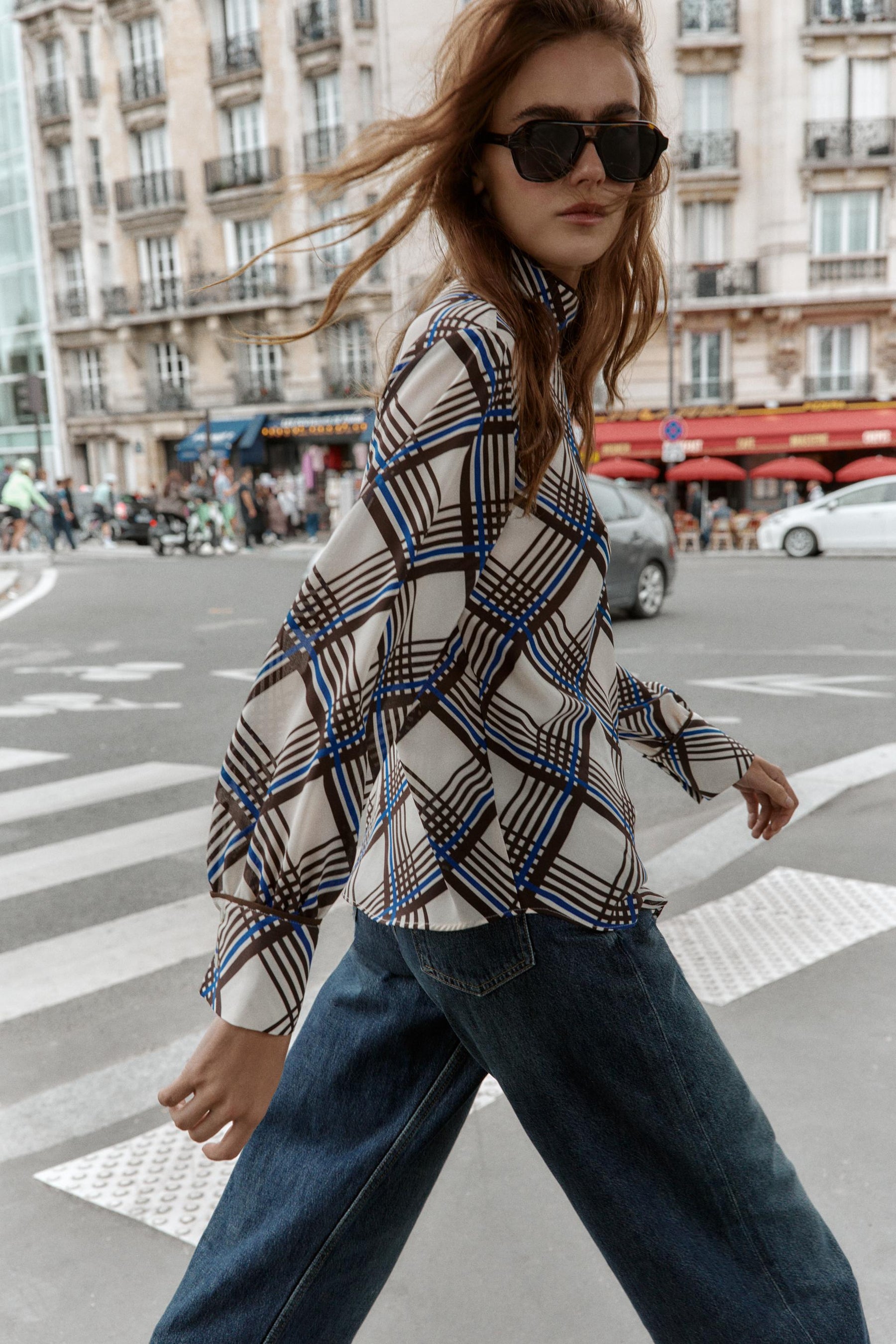 Karohemd mit hohem Kragen